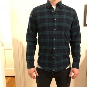 J Crew Slim Fit Plaid Oxford
